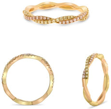 .29CT FANCY YELLOW & PINK DIAMOND 18KT YELLOW & ROSE GOLD 3D INFINITY LOVE RING
