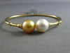 .21CT DIAMOND & AAA WHITE & GOLDEN SOUTH SEA PEARL 18K YELLOW GOLD LOVE BRACELET