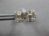 .97CT DIAMOND 18K YELLOW GOLD ROUND & BAGUETTE CLUSTER INVISIBLE SQUARE EARRINGS