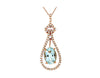 1.32CT DIAMOND & AAA AQUAMARINE 14KT WHITE GOLD OVAL & ROUND TEAR DROP PENDANT