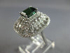 LARGE 3.06CT DIAMOND & AAA GREEN GARNET 14KT WHITE GOLD EMERALD CUT & ROUND RING