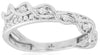 ESTATE .29CT DIAMOND 14K WHITE GOLD CLASSIC ROUND CRISS CROSS INFINITY LOVE RING