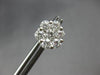 ESTATE LARGE 1.50CT DIAMOND 14KT WHITE GOLD FLOWER INVISIBLE SCREWBACK EARRINGS