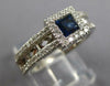 1.15CT DIAMOND & AAA SAPPHIRE 14KT WHITE GOLD PRINCESS & ROUND SQUARE FUN RING