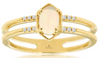 .39CT DIAMOND & AAA OPAL 14KT YELLOW GOLD OVAL & ROUND DOUBLE BAND HEXAGON RING