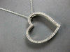 ESTATE .30CT DIAMOND 14KT WHITE GOLD 3D CLASSIC OPEN HEART FLOATING PENDANT