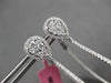 EXTRA LARGE 1.37CT DIAMOND 18KT WHITE GOLD TEAR DROP INSIDE OUT HANGING EARRINGS