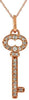 ESTATE .15CT DIAMOND 14KT ROSE GOLD 3D KEY TO YOUR HEART LOVE FLOATING PENDANT