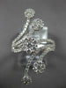 ESTATE LARGE 1.15CT DIAMOND 18K WHITE GOLD MULTI ROW FLOWER CRISS CROSS FUN RING