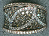 ESTATE WIDE 1.65CT WHITE & MOCHA DIAMOND 18KT ROSE GOLD MULTI ROW LEAF FUN RING