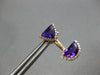 2.57CT DIAMOND & AAA AMETHYST 14K ROSE GOLD MOON SHAPE TRILLION HANGING EARRINGS