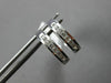 ESTATE .25CT DIAMOND 14KT WHITE GOLD CLASSIC ROUND HUGGIE HOOP HANGING EARRINGS
