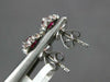 SMALL .48CT DIAMOND & AAA RUBY 14KT WHITE GOLD 3D PEAR SHAPE HALO STUD EARRINGS