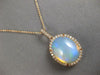 7.21CT DIAMOND & AAA AUSTRALIAN OPAL 14KT ROSE GOLD OVAL HALO FLOATING PENDANT