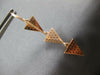 .98CT DIAMOND 14KT ROSE GOLD TRIANGULAR PAST PRESENT FUTURE FUN HANGING EARRINGS