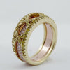 .93CT LIGHT PINK & FANCY YELLOW DIAMOND 18K YELLOW & ROSE GOLD XO FUN LOVE RING