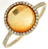 ESTATE 2.7CT DIAMOND & AAA CITRINE 14KT YELLOW GOLD ROUND DOME SHAPE HALO RING