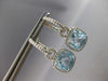 LARGE 4.70CT DIAMOND & AAA BLUE TOPAZ 14KT WHITE GOLD 3D HALO LEVERBACK EARRINGS
