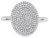 ESTATE WIDE .47CT DIAMOND 14KT WHITE GOLD 3D CLASSIC PAVE OVAL SHAPE FUN RING