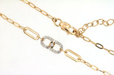 .16CT DIAMOND 14KT YELLOW GOLD 3D OVAL LINK LOVE KNOT FUN ADJUSTABLE BRACELET