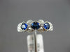 .76CT DIAMOND & AAA SAPPHIRE 14KT WHITE GOLD 3D 3 STONE FILIGREE ANIVERSARY RING