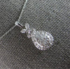 .29CT DIAMOND 14KT WHITE GOLD CLASSIC CLUSTER TEAR DROP FLOWER FLOATING PENDANT