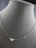 ESTATE .11CT DIAMOND 14KT WHITE GOLD 3D PAVE TRIANGULAR BY THE YARD FUN NECKLACE