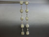 LARGE & LONG 6.26CT WHITE & LIGHT FANCY YELLOW DIAMOND 18KT WHITE GOLD EARRINGS