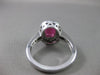 ANTIQUE 2.3CT DIAMOND & RUBY 14KT WHITE GOLD HALO DESIGN ENGAGEMENT RING #3046
