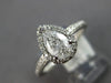 .86CT DIAMOND 14KT WHITE GOLD 3D CLASSIC PEAR SHAPE & ROUND HALO ENGAGEMENT RING