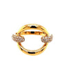 ESTATE .29CT DIAMOND 18KT YELLOW GOLD 3D CLASSIC OPEN CIRCULAR LOVE FUN RING