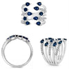 LARGE 2.29CT DIAMOND & AAA SAPPHIRE 14KT WHITE GOLD PEAR SHAPE & ROUND FUN RING