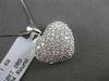 ESTATE LARGE 1.69CT DIAMOND 18KT WHITE GOLD 3D FILIGREE HEART FLOATING PENDANT
