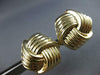 ESTATE LARGE 14K YELLOW GOLD 3D LOVE KNOT ITALIAN CLIP ON HANGING EARRINGS 27526