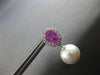 2.35CT DIAMOND & AAA PINK SAPPHIRE & SOUTH SEA PEARL 18K WHITE GOLD 3D EARRINGS