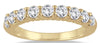 1.38CT DIAMOND 14KT YELLOW GOLD 3D 9 STONE SHARED PRONG WEDDING ANNIVERSARY RING