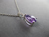 1.01CT DIAMOND & AAA AMETHYST 14K WHITE GOLD PEAR SHAPE & ROUND FLOATING PENDANT