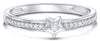 ESTATE .07CT DIAMOND 14KT WHITE GOLD CLASSIC SOLITAIRE STAR FRIENDSHIP LOVE RING