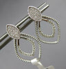 .24CT DIAMOND 14KT WHITE GOLD 3D DOUBLE TEAR DROP LEAF FILIGREE HANGING EARRINGS