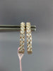ESTATE .58CT DIAMOND 14KT ROSE GOLD 3D 2MM CLASSIC OVAL HUGGIE HANGING EARRINGS
