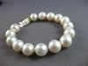 LARGE & LONG AAA SOUTH SEA PEARL 14KT WHITE GOLD 10.5MM FILIGREE BRACELET #27462