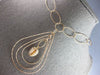 ESTATE EXTRA LARGE .90CT DIAMOND 14KT ROSE GOLD OPEN LINK TEAR DROP FUN NECKLACE