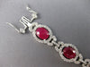 LARGE & LONG 24.55CT DIAMOND & AAA RUBY 14KT WHITE GOLD OVAL & ROUND 3D BRACELET
