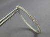 ESTATE LARGE 1.10CT DIAMOND 14KT WHITE GOLD 3D INSIDE OUT HOOP HANGING EARRINGS
