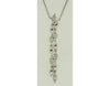 ESTATE .22CT DIAMOND 14KT WHITE GOLD 3D TWO ROW MULTI LEAF FUN BAR NECKLACE