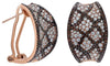 LARGE 1.92CT WHITE & ORANGE DIAMOND 14K ROSE GOLD MULTI ROW CRISS CROSS EARRINGS