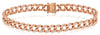 ESTATE .96CT DIAMOND 14K ROSE GOLD CLASSIC CUBAN ETERNITY UNISEX TENNIS BRACELET