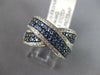 LARGE 2.22CT DIAMOND & AAA SAPPHIRE 14K WHITE GOLD 3D MULTI ROW CRISS CROSS RING