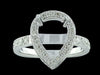 LARGE 5.05CT DIAMOND & AAA TANZANITE 18KT WHITE GOLD PEAR SHAPE ENGAGEMENT RING