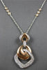 LARGE .67CT DIAMOND 14K WHITE & ROSE GOLD LOVE KNOT BY THE YARD FLOATING PENDANT